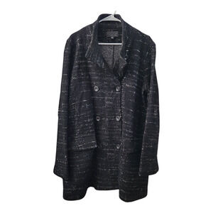 Peruvian Connection Wool Blend Coat L Black Fall Cozycore Classic Career Chic